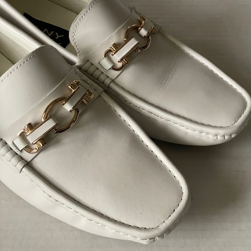 Steven Land White Loafers SLNY Leather Slip On Shoes #305-007 Men's Size 11 - Picture 4 of 13